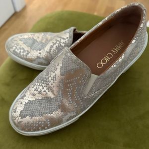 Jimmy Choo slip snake print slip on shoes